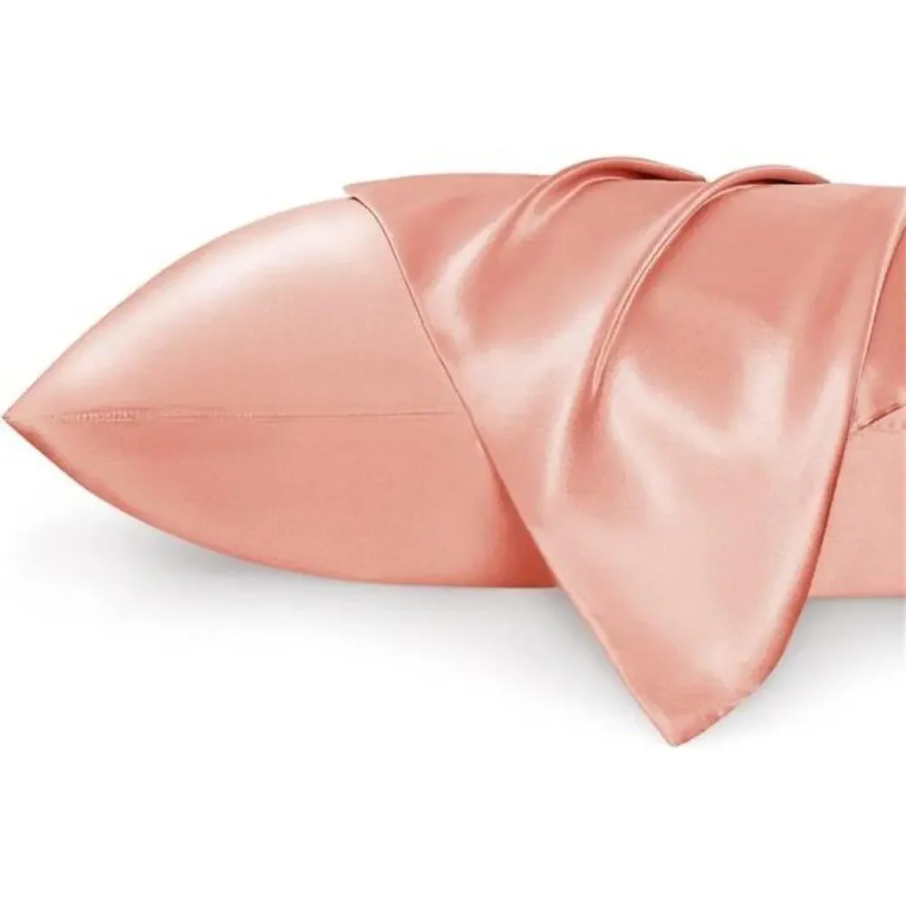 👉 2 King Size Satin Pillowcase Peach Pearl Silky  for Hair $Skin 20x36 Inches,